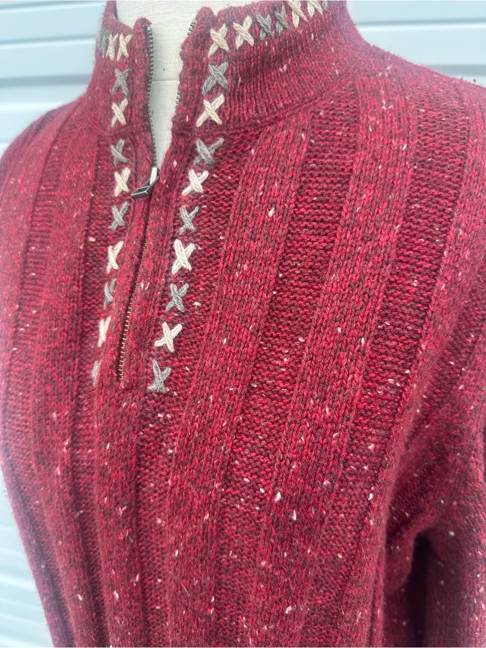 Woolrich Wine-Red Knit Pullover Sweater - Picture 2 of 8